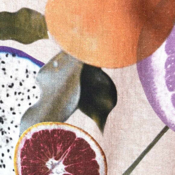 Parfois Fruit Print Kimono Jacket Linen Blend M Relaxed Open Front Tropical - Picture 9 of 9